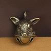 Brass Pig Head Bell Zodiac Nafu Bell Pure Copper Car Keychain Pendant, Give Friends Craft Gift Pendant