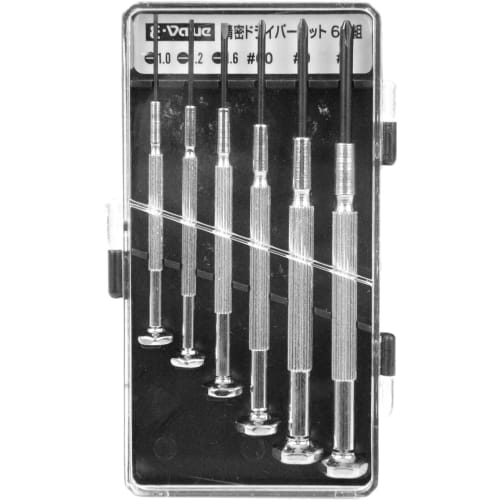 E-Value ED-20 Precision Screwdriver Set, 6-Piece Set, -1, -1.2, -1.6, +00, +1mm