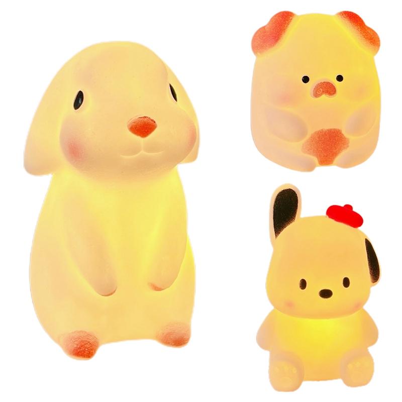 Творческая мода милый мультфильм собака личность маленькая настольная лампа студенческая спальня прикроватная лампа украшение маленький ночник современный