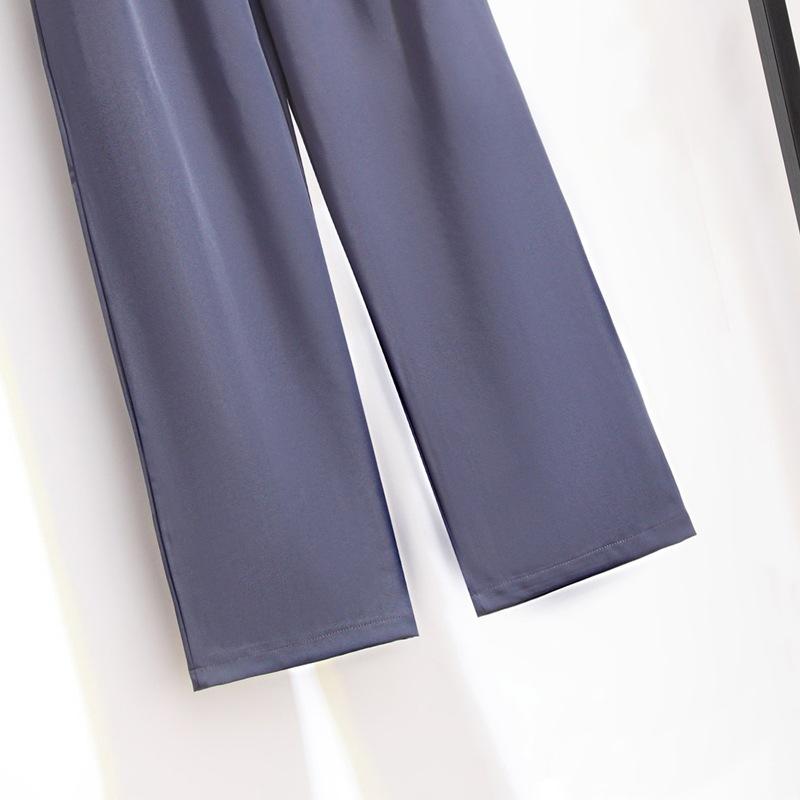 Female Spring Summer Women Casual Loose Casual Chiffon Straight-leg Wide-leg Trousers Plus Size