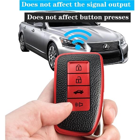 Texture Key Fob Cover with Keychain Compatible with Lexus,Soft TPU Key case/Skin,4-Buttons Fit ES Is GS NX RX RC GX LX 570 200 250 300 350 H F Sport