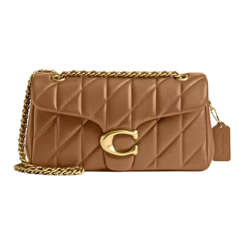 Coach Tabby 26 Logo Quilted Napa Leather Crossbody Shoulder Bag Medium Women bags Honey-Brown CP150-B4T7J