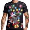 Funny Christmas T-Shirt Men Top 3D Muscle Print Tee Short Sleeve O Neck Streetwear Male Oversized Shirts Casual Harajuku Clothes