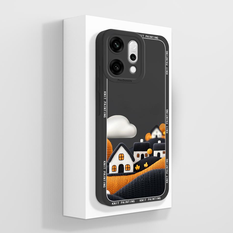 Чехол для телефона Oppo Reno 14 13 12 11 10 Pro Для Reno 14F 13F 13FS 12F 12FS 11F Цветочный принт Мягкий жидкий силикон Задняя крышка Capa