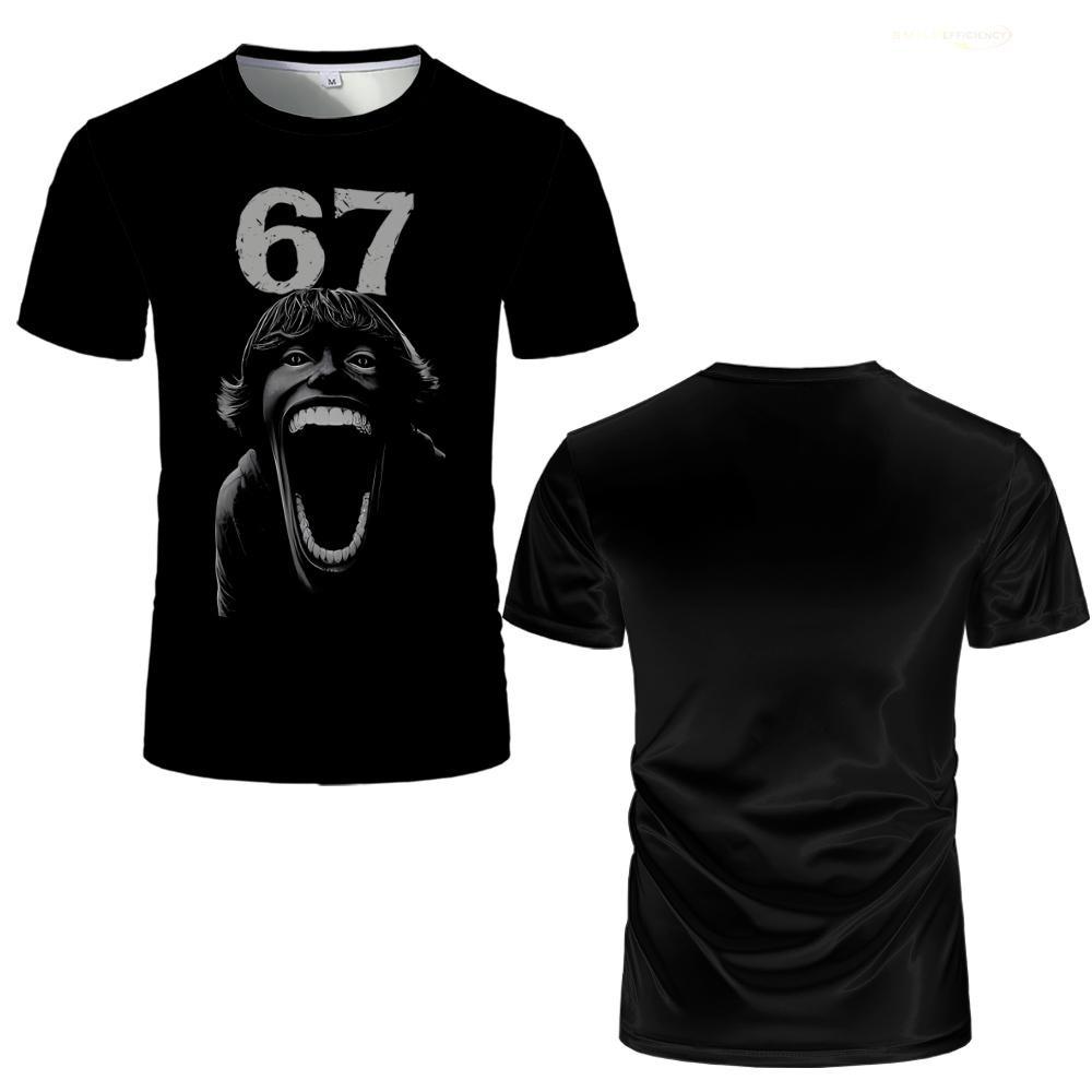 2026 Мода 6 7 Принт Футболка Женская Короткий Рукав Харадзюку Уличная Мода Футболка Мужская Женская Летние Топы Майки