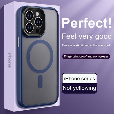 Для беспроводной зарядки Magsafe магнитный чехол для iPhone 15 14 Plus 13 12 11 Pro Max матовый ударопрочный бампер армированный жесткий задний чехол
