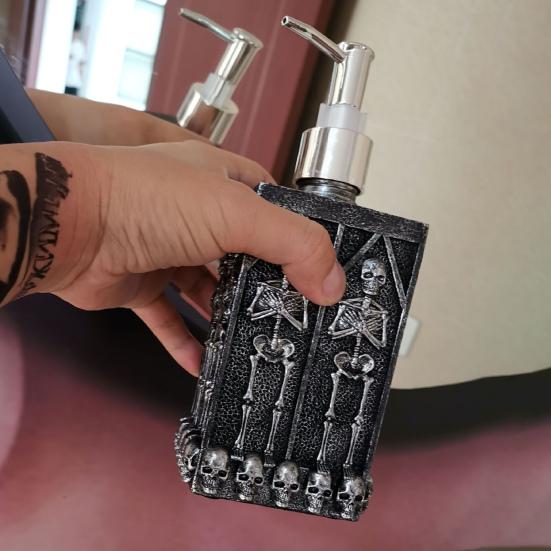 460 мл Дозирующий флакон с рисунком черепа квадратный лосьон эфирные масла мыло диспенсер 3D