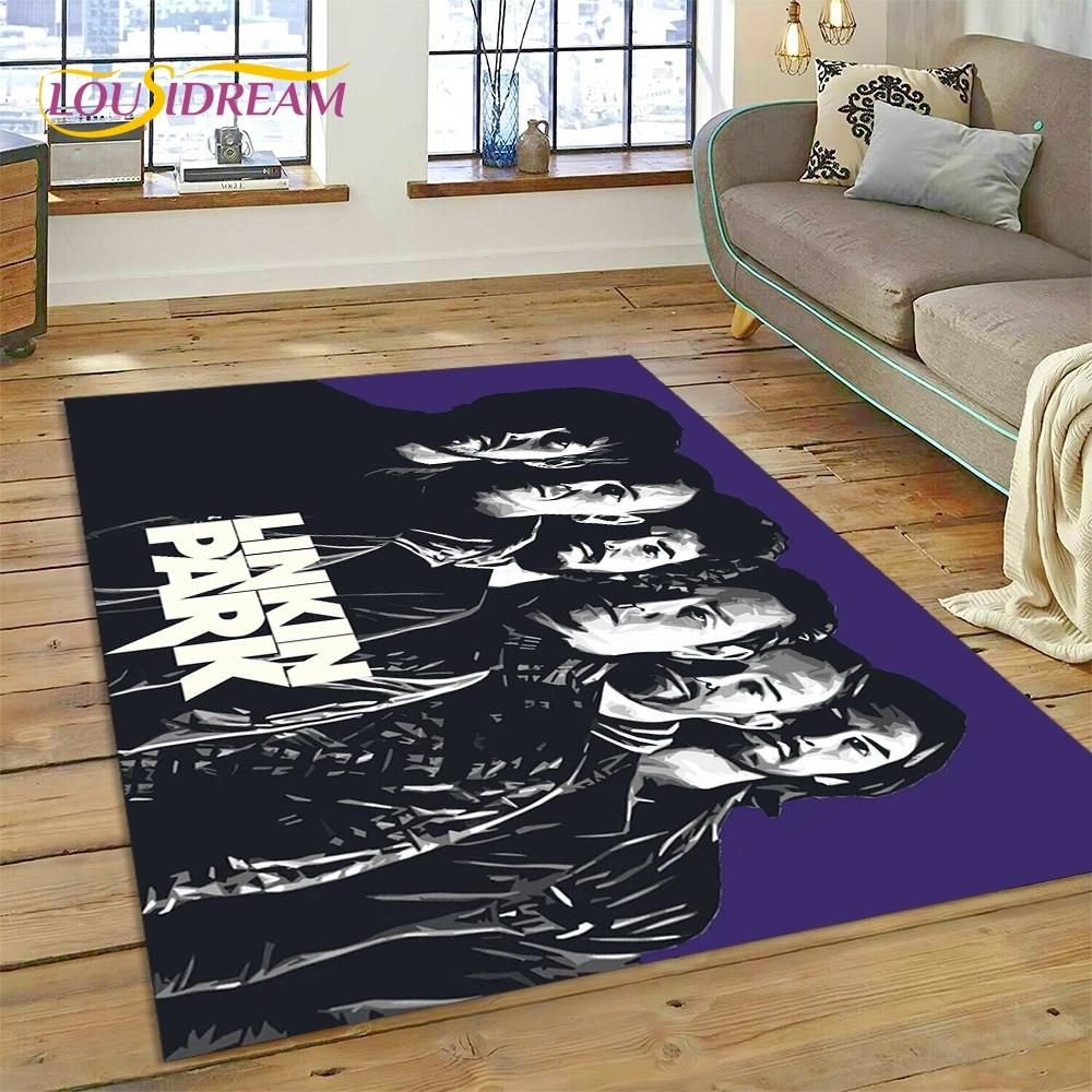 3D Retro Rock Band 3D L-Linkin-Park Rug Carpet for Living Room Bedroom Home Decor,Floor Mat Non-slip Decoration for Sofa Doormat
