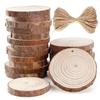 20 Pieces 6-7cm Unfinished Predrilled Wood Slices Round Log Discs With 33 Feet