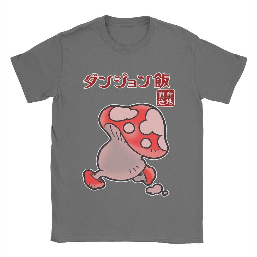 Юмористические Вкусные В Подземелье Футболки с Грибами Мужские Футболки из Чистого Хлопка с Круглым Вырезом Аниме Футболки с Коротким Рукавом Одежда Больших Размеров