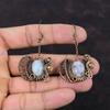 Rainbow Moonstone Earring Copper Wire Wrapped Earring Handmade Jewelry Real Gemstone Earrings Copper Jewelry Gift For Her Earring For Women