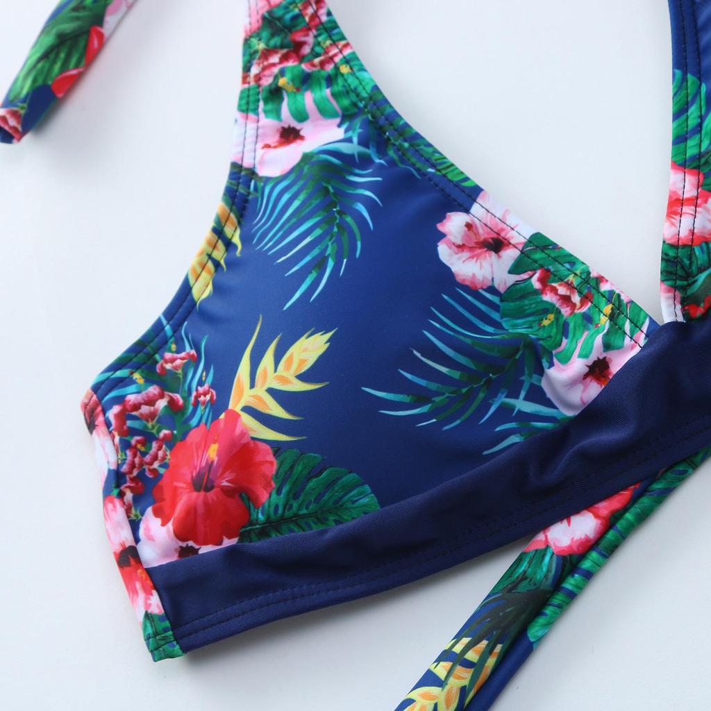 2022 European & American High-Waisted Tie-Up Cutout Backless Bikini