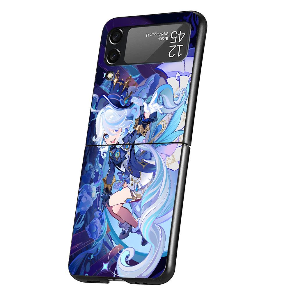 Genshin Impact Furina Phone Case For Samsung Galaxy Z Flip 7 6 5 4 3 5G Cover ZFlip7 ZFlip6 ZFlip4 ZFlip5 ZFlip3 Coque Fundas Ga