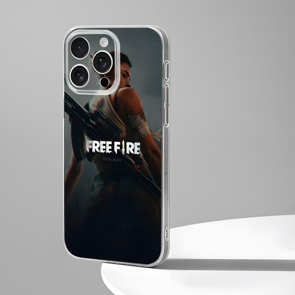 Чехол для телефона игра Free Fire Новый для IPhone 16 15 14 12 13 11 Pro Max Mini X XR XS Plus Черный Силиконовый Прозрачный Чехол
