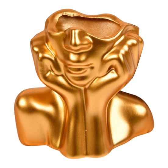 Ваза с изображением лица из смолы, цветочный горшок, ваза с абстрактным изображением, женская форма, современное человеческое лицо, декоративная ваза для фермерского дома