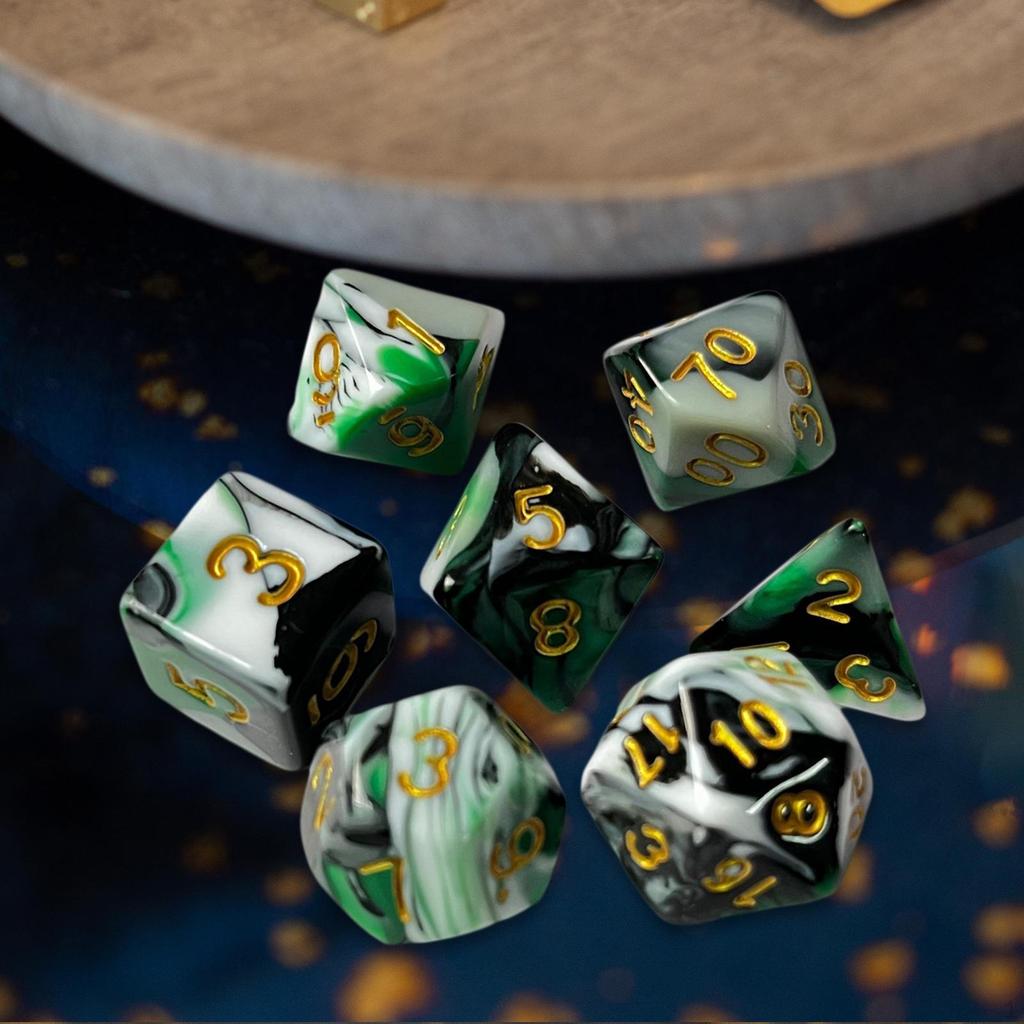 Набор из 7 кубиков для RPG, многогранные, 4 цвета, для кафе ролевых игр