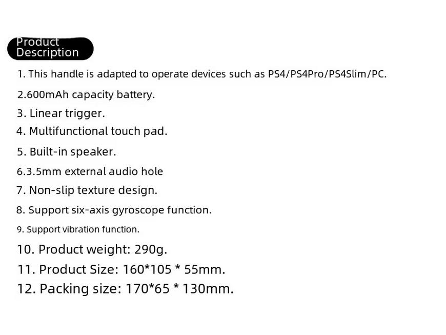 Беспроводной игровой контроллер Bluetooth P4 с функцией переноса воды и вибрации