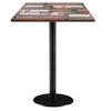 60 X 60 Cm High Table - Rome Model In Redden Wood
