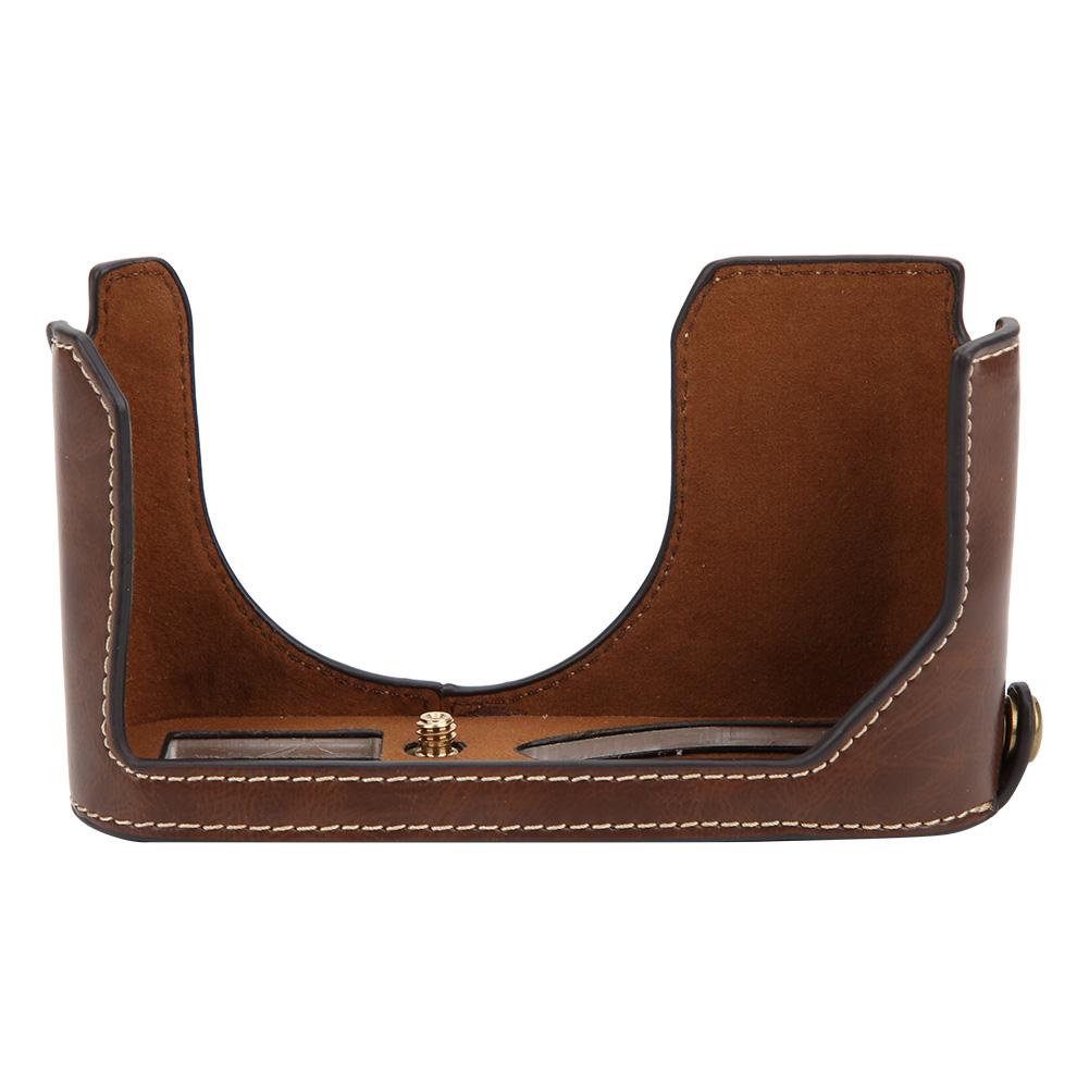 Чехол из искусственной кожи Защитная накладка на половину корпуса для камеры Leica Q2 с отверстием для батарейного отсекакофе