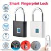 Smart Fingerprint Padlock Waterproof Biometric Fingerprint Keyless Door Lock USB Rechargeable Security Padlock for House Unlock