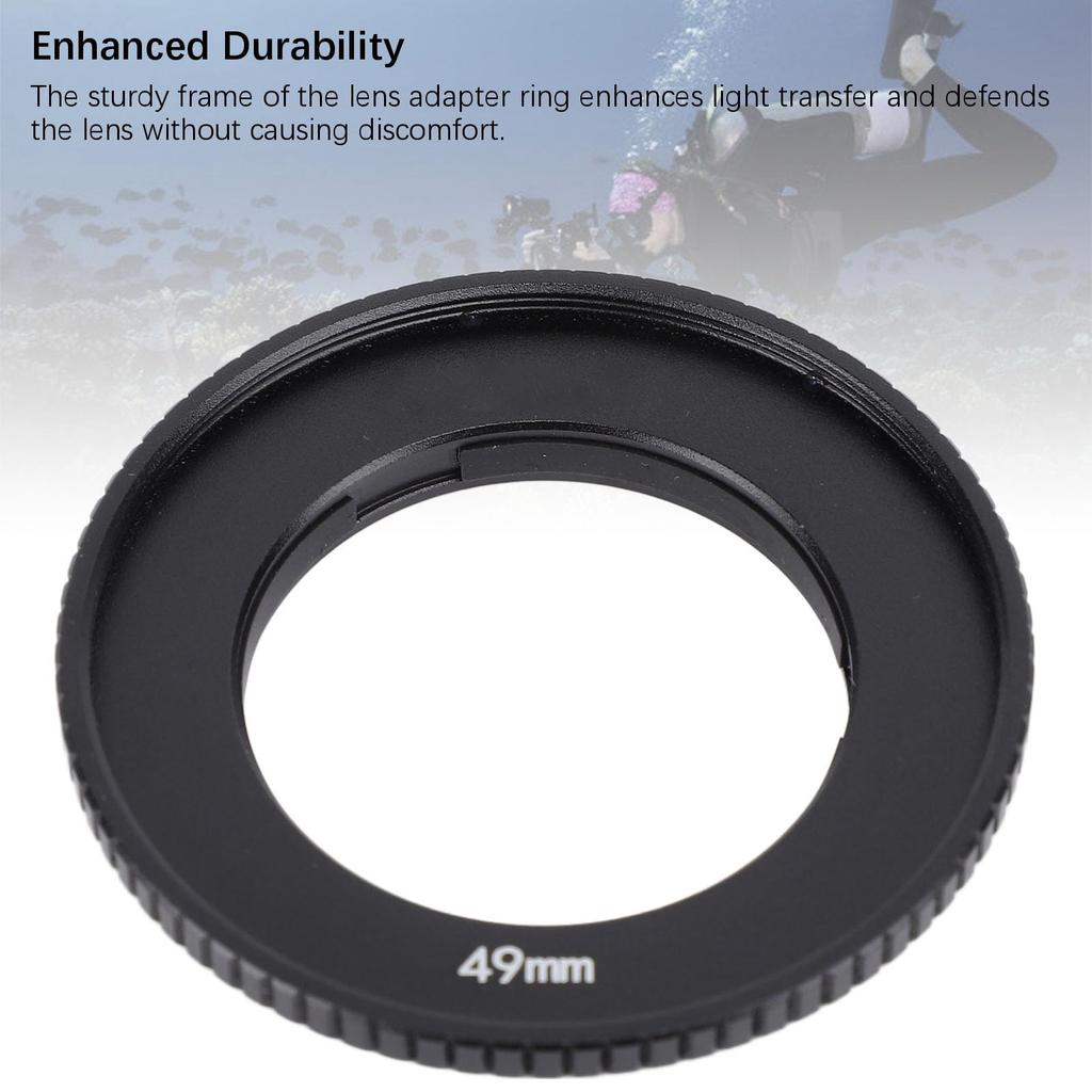 Action4 49MM Адаптер для объектива Алюминиевый сплав Адаптер для фильтра камеры Резина Высокий ЧПУ Совместим с 49MM Круглое фильтрующее кольцо, Кольцо, Нескользящая накладка, Прочность,