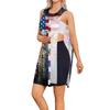Sleeveless Tearable Post Shoulder Surgery Dress Women Floral American Flag Print Independence Day Casual Summer Dress