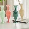 1PC Hydroponic Vase Nordic Frencn Jade Color Vase Home Decoration Glass Vase Household Cream Colored Vase Art Decoration 24x6.5cm