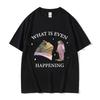 What Is Even Happening Funny Frog Meme T-Shirts Women Unisex Fashion Casual Short Sleeve T Shirt Cozy Cotton Oversized T-shirt Tops