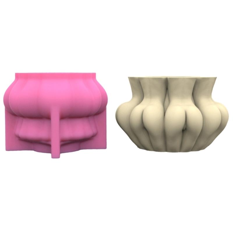 Human Body Art Vase Silicone Pot Mold Succulent Flowerpot Clay Cement Plaster Mold DIY Home Garden Flower Pot Mold