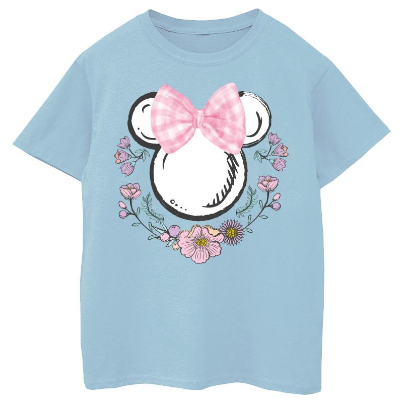 Disney Girls Minnie Mouse Bows & Flowers Cotton T-Shirt