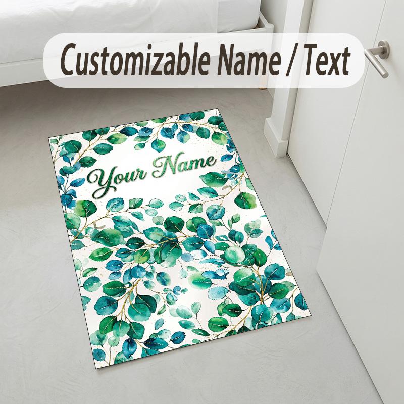 Gothic Moth Theme Soft Crystal Velvet Rug Custom Name & Text Print Non Slip Floor Rug for Bedroom Living Room