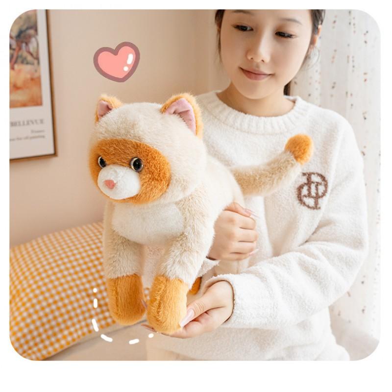 Soft Plush Siamese Cat Toy Girls Boys Birthday Gift Home Decor 50cm Realistic Feline Stuffed Animal
