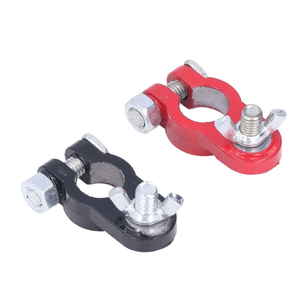 2PCS Battery Terminal Clamps Quick Release Connectors Black Red Universal for Cars Trucks Boats