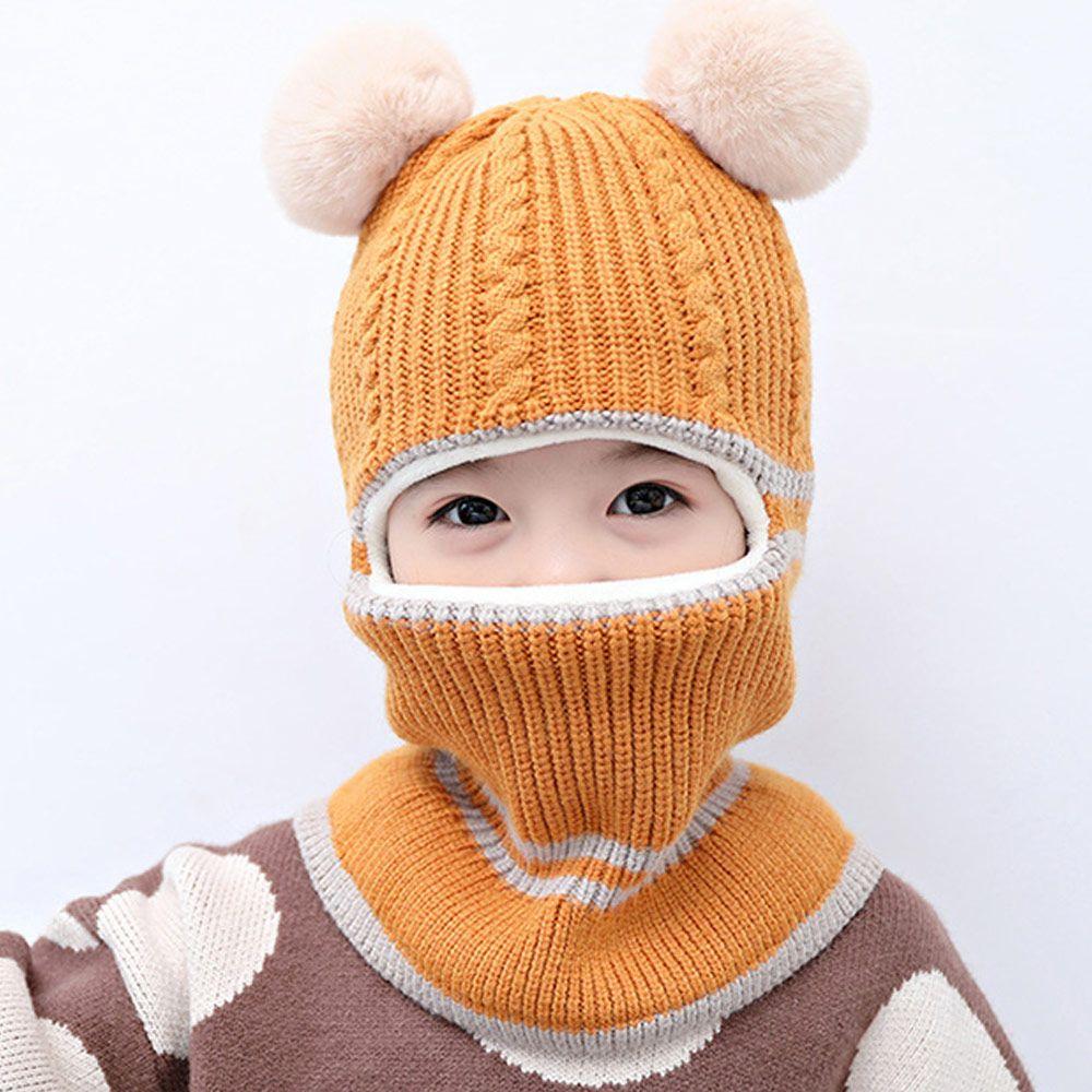 Маска-шапка Зимняя теплая детская шапка-бини Мультяшная шапка-балаклава Детская вязаная шапка Защита шеи и лица