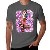 Tattooed Pin Up Girl With Roses Tshirt Soft Durable Cotton Tshirt
