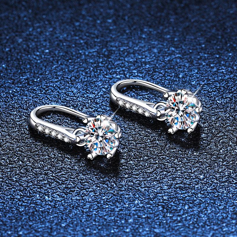 Серьги из стерлингового серебра S925, муассанит, снежинка, крючок для ушей, женские серьги из стерлингового серебра с муассанитом, женские
