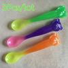 3Pcs/set Infants Toddler Safety Baby Utensils Auto-Changed Color Temperature Sensing Spoon Feeding S
