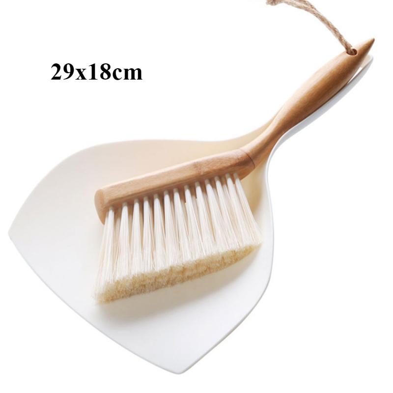 Мини настольные метлы и совки для мусора, набор с деревянной ручкой, подвесная бытовая щетка, комбинированные пластиковые аксессуары для уборки дома