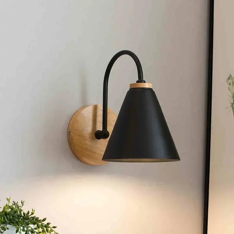 Nordic Wall Sconce Light Fixture for Bedroom Bedside Living Room Lighting Luminaire Lamp Indoor Wooden Decor Retro