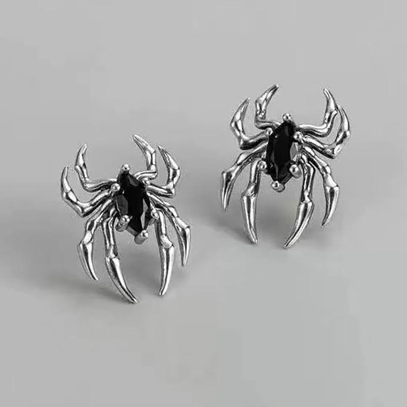 1 пара готических ретро-сережек из циркония в стиле «старый паук», черные серьги из циркония в подарок