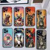 Мультяшный чехол для телефона с французским бульдогом для iPhone17,16,15,14,13,12,11 Plus,Pro Max, Мягкий черный чехол