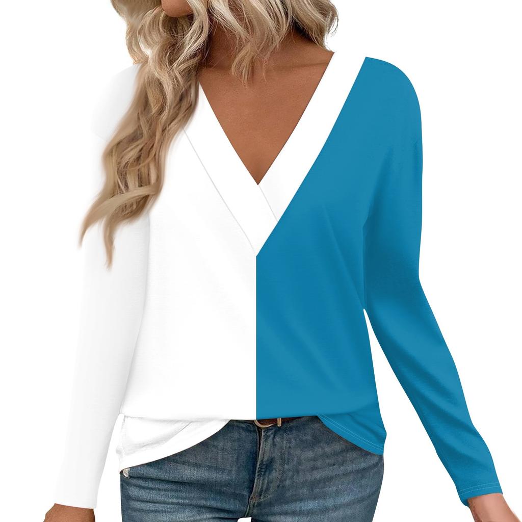 Женские рубашки с длинным рукавом и V-образным вырезом, нарядные повседневные топы, модные свободные туники, топы, блузки