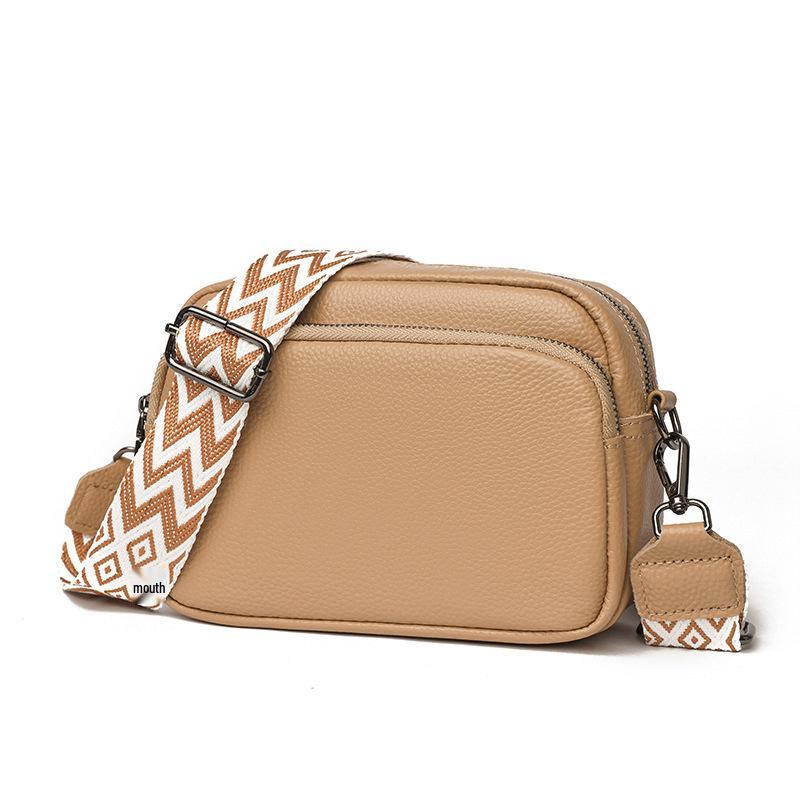 Женская сумка-кроссбоди из натуральной кожи - Модная, Универсальная, Маленькая квадратная, Однотонная