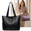 Ladies Large Capacity Simple Handbag Shoulder Bag Pure Color Temperament Handbag