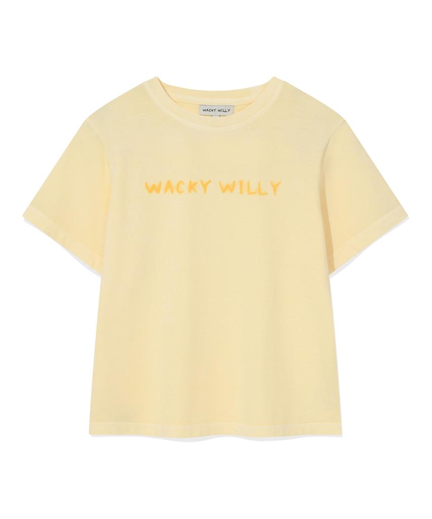 WACKY WILLY Women'S Pigment Semi-Crop Short Sleeve T-Shirt Yellow