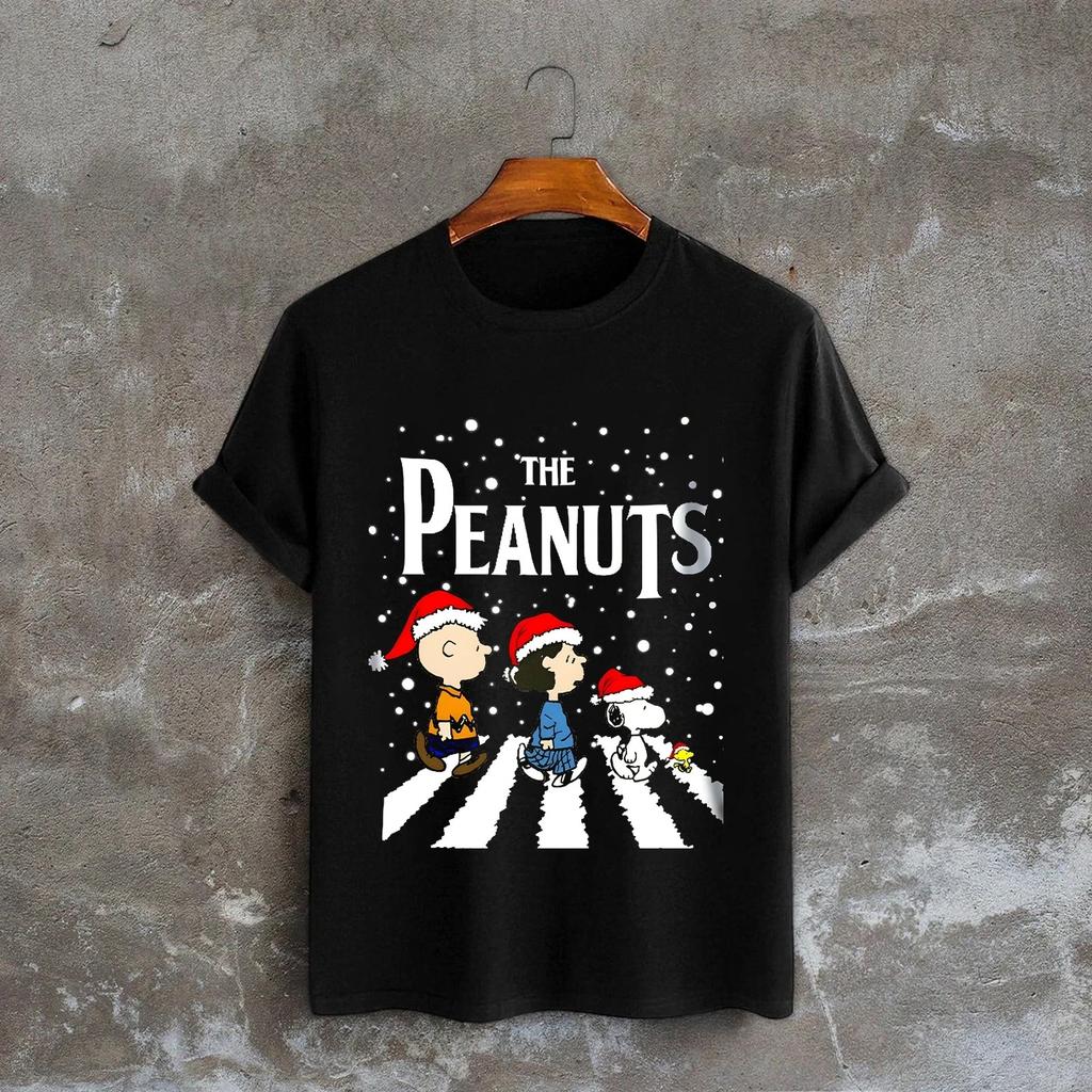 The Peanuts Christmas T-Shirt Snoopy Holiday Abbey Road Funny T-Shirt