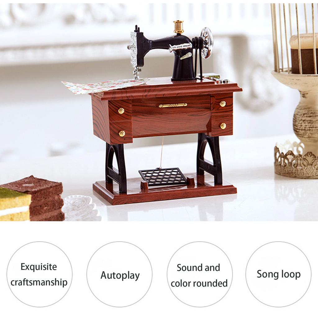 Швейная машинка Музыкальная шкатулка Мебель Музыкальная модель шкатулка Пластиковые украшения
