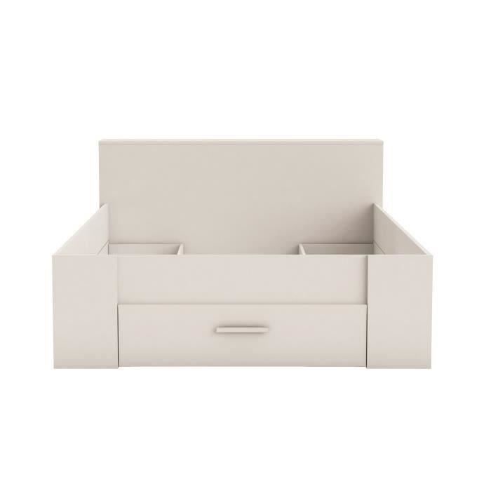 DEMEYERE Oxygène Lit adulte contemporain blanc mat - l 140 x L 190 cm