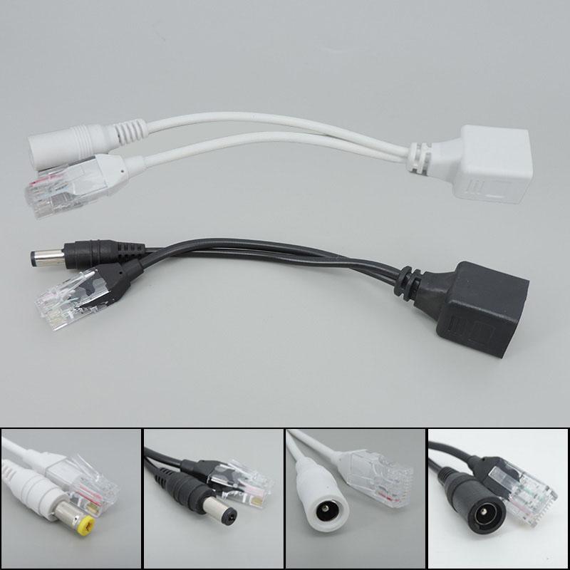 Белый, черный POE пассивный Power RJ45 DC Over Ethernet Кабель-адаптер POE Splitter Модуль питания инжектора 12-48 В для IP CCTV Camea