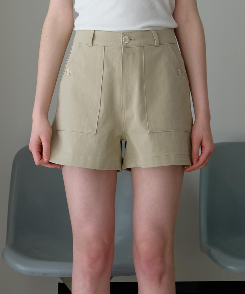 BUT'TON Pocket Button Shorts (Khaki)